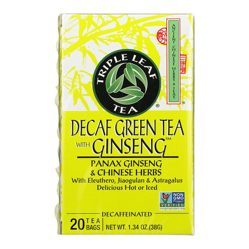 Triple Leaf Tea Decaf Green Tea With Ginseng, 20 Ea